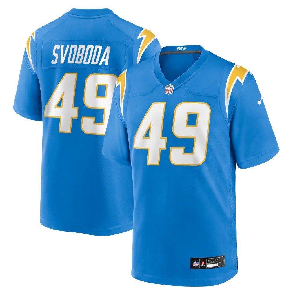 Evan Svoboda Los Angeles Chargers Nike Team Game Jersey - Powder Blue