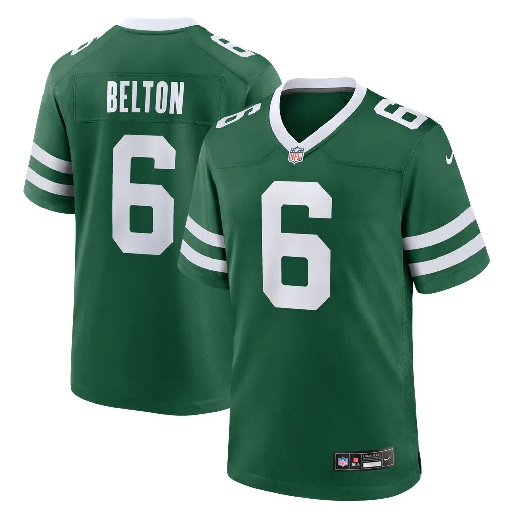 Dane Belton New York Jets Nike Team Game Jersey - Legacy Green