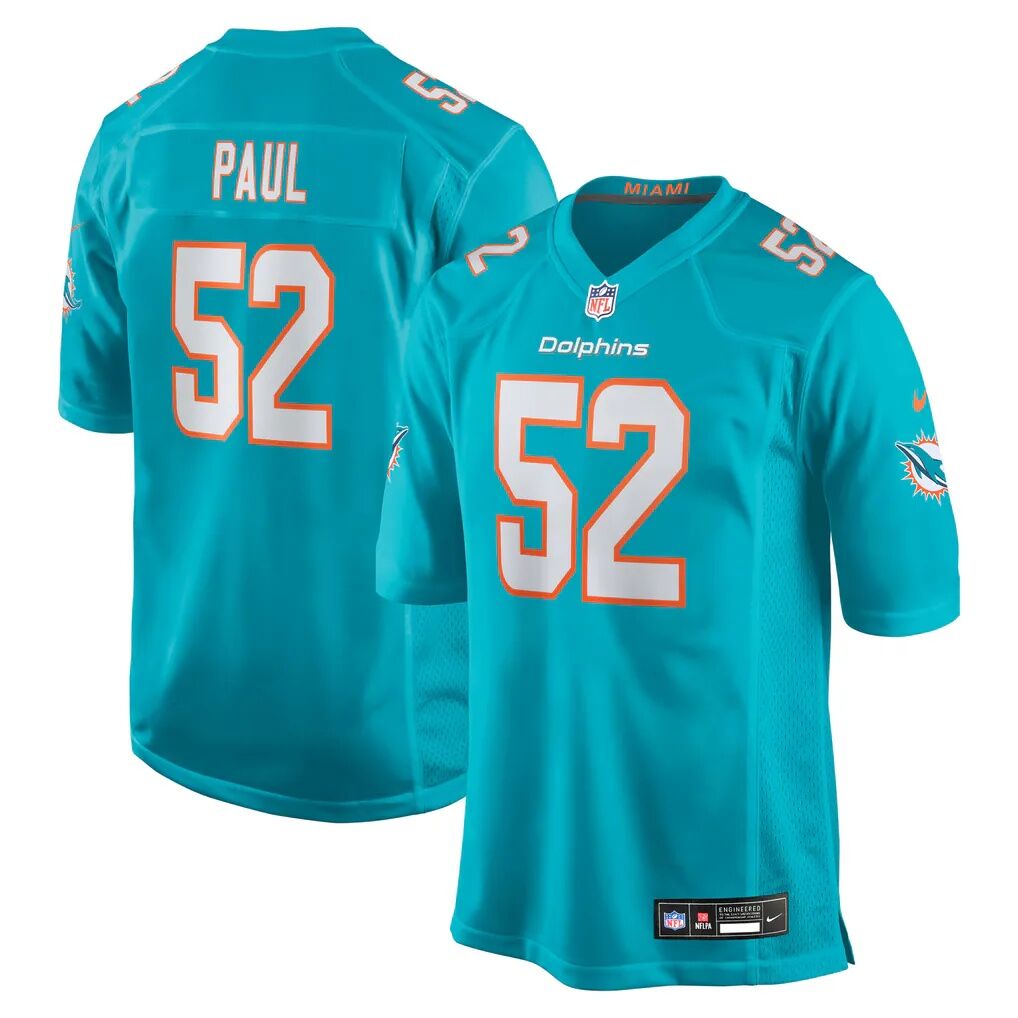 Patrick Paul Miami Dolphins Nike Game Jersey - Aqua