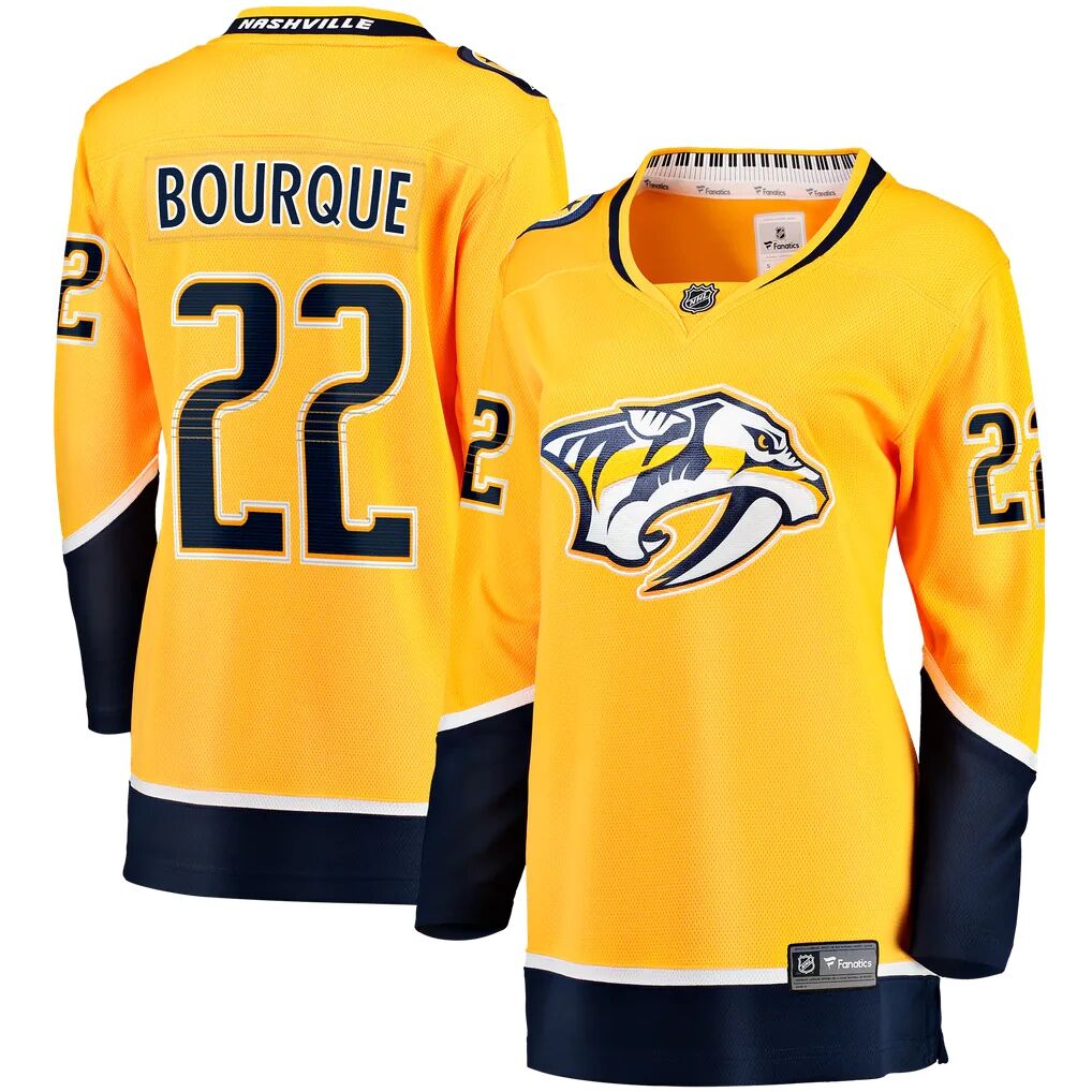 Mavrik Bourque Nashville Predators Fashion7 Women's Home Breakaway Jersey