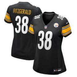 Bishop Fitzgerald Pittsburgh Steelers Nike Women's Team Game Jersey - Black - Front View