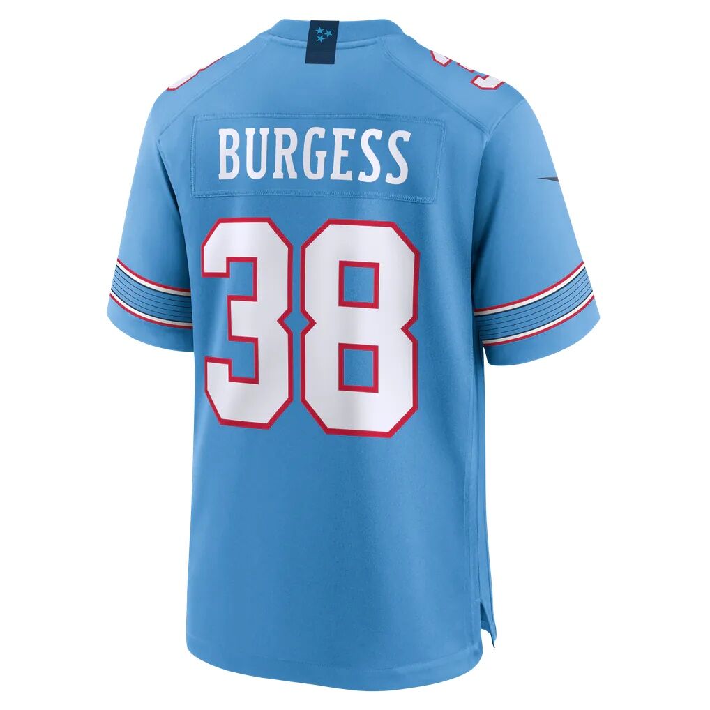 Terrell Burgess Tennessee Titans Nike Team Game Jersey - Light Blue