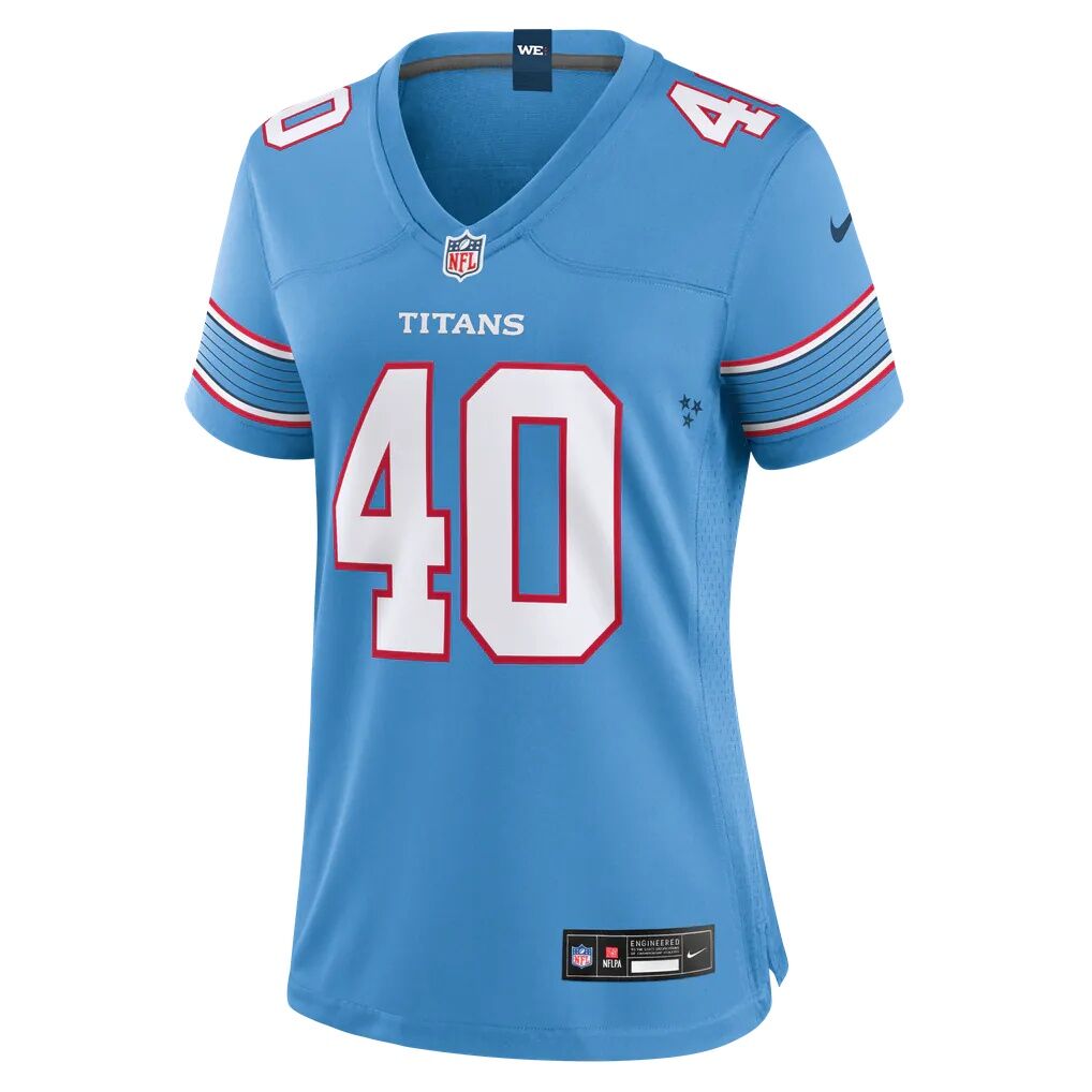 Owen Pappoe Tennessee Titans Nike Women's Team Game Jersey - Light Blue