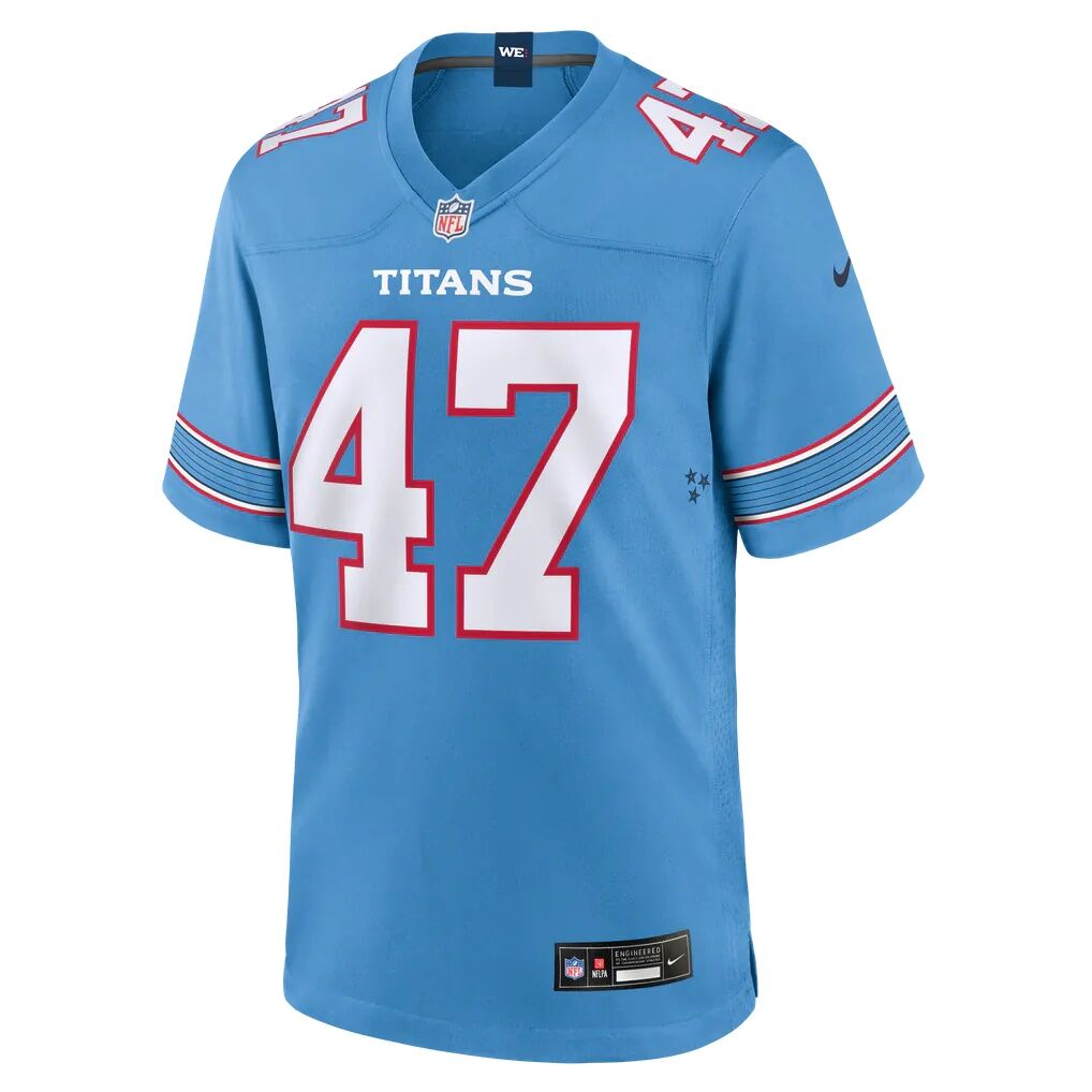 Jalen McMurray Tennessee Titans Nike Team Game Jersey - Light Blue