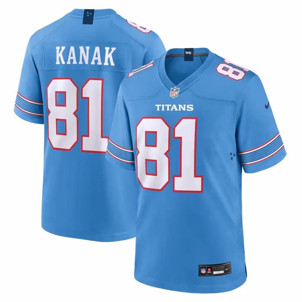 Jaren Kanak Tennessee Titans Nike Team Game Jersey - Light Blue