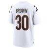 Chase Brown Cincinnati Bengals Nike Game Jersey - White - Alt2