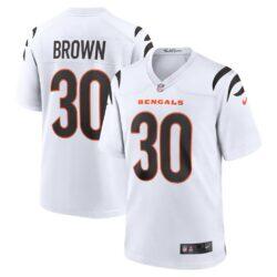 Chase Brown Cincinnati Bengals Nike Game Jersey - White - Front View