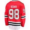 Connor Bedard Chicago Blackhawks Fashion7 Home Captain's Patch Breakaway Jersey - Red - Detail View