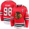 Connor Bedard Chicago Blackhawks Fashion7 Home Captain's Patch Breakaway Jersey - Red - Front View