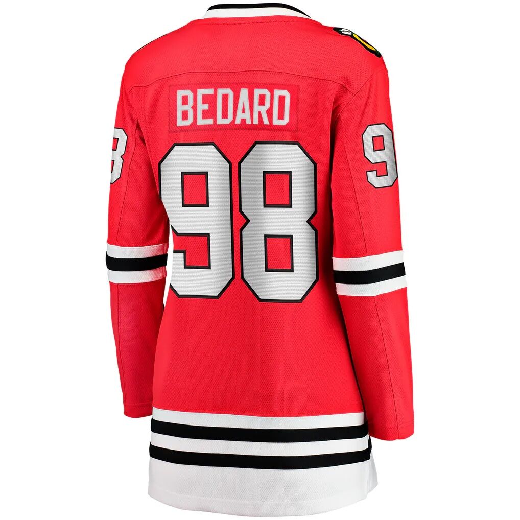 Connor Bedard Chicago Blackhawks Fashion7 Women's Home Captain's Patch Breakaway Jersey