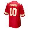 Emmett Johnson Kansas City Chiefs Nike Team Game Jersey - Red - Alt2