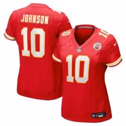Emmett Johnson Kansas City Chiefs Nike Women's Team Game Jersey - Red - Front View