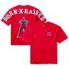 Los Angeles Angels Born x Raised Unisex Eyebuster T-Shirt - Red - Front View
