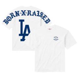 Los Angeles Dodgers Born x Raised Unisex Eyebuster T-Shirt - White - Front View