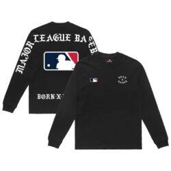 MLB Born x Raised Unisex Eyebuster Long Sleeve T-Shirt - Black - Front View