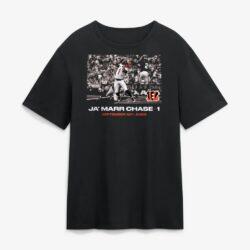 Ja'Marr Chase Cincinnati Bengals NFL Flash Features Week 2 T-Shirt - Black - Front View