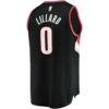 Damian Lillard Portland Trail Blazers Fashion7 Fast Break Replica Jersey - Black - - Detail View