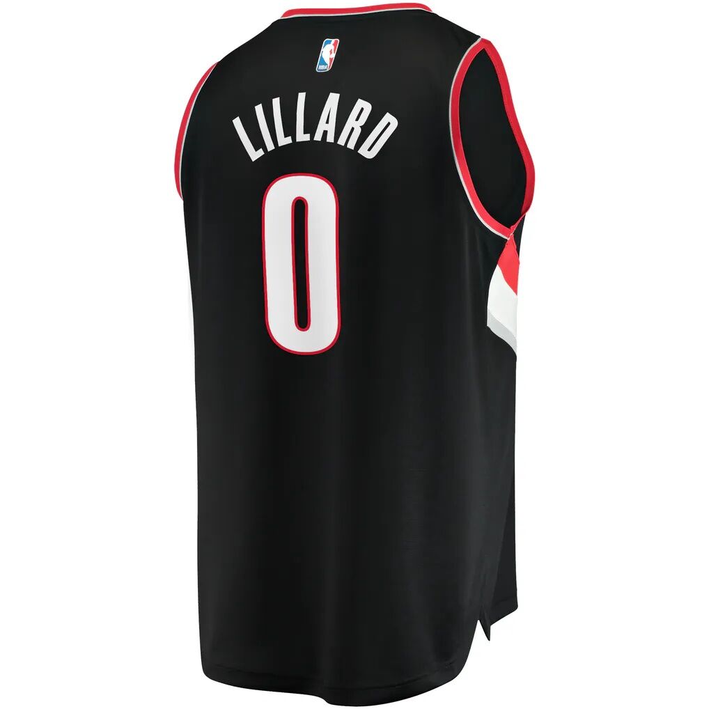 Damian Lillard Portland Trail Blazers Fashion7 Fast Break Replica Jersey - Black - Icon Edition