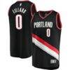 Damian Lillard Portland Trail Blazers Fashion7 Fast Break Replica Jersey - Black - - Front View