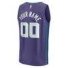 Charlotte Hornets Fashion7 Youth Fast Break Replica Custom Jersey - Purple - Detail View
