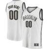 Brooklyn Nets Fashion7 Youth Fast Break Replica Custom Jersey - White - Front View
