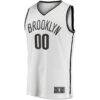 Brooklyn Nets Fashion7 Youth Fast Break Replica Custom Jersey - White - Side View