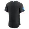 Miami Marlins Nike Alternate Sponsor Patch Authentic Jersey - Black - Detail View