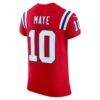 Drake Maye New England Patriots Nike Alternate Vapor F.U.S.E. Elite Jersey - Red - Detail View