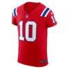 Drake Maye New England Patriots Nike Alternate Vapor F.U.S.E. Elite Jersey - Red - Side View
