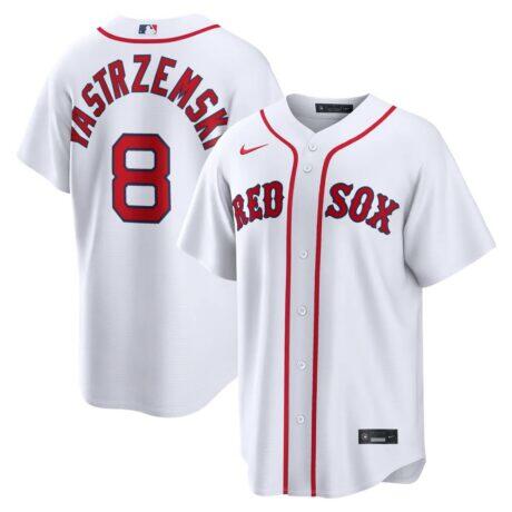 Carl Yastrzemski Boston Red Sox Nike Home Retired Player Replica Jersey - White - Front View