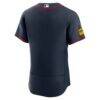 Atlanta Braves Nike Alternate Sponsor Patch Authentic Jersey - Dark Blue - Detail View