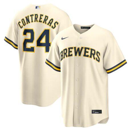 William Contreras Milwaukee Brewers Nike Home Replica Jersey - Cream - Front View