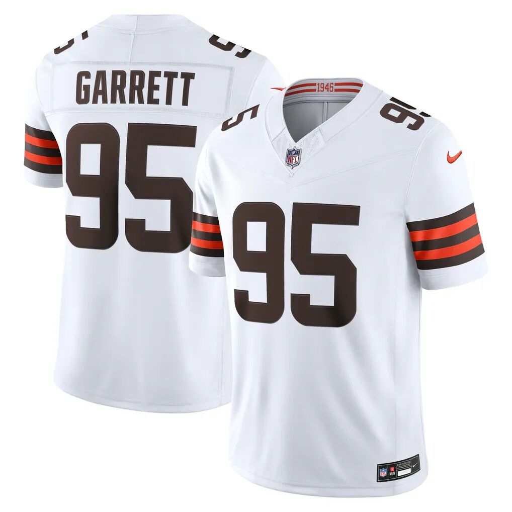 Myles Garrett Cleveland Browns Nike Vapor F.U.S.E. Stitched Limited Jersey - White - Front View