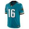 Trevor Lawrence Jacksonville Jaguars Nike Alternate Prowler Throwback Vapor F.U.S.E. Stitched Limited Jersey - Teal - Side View