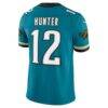 Travis Hunter Jacksonville Jaguars Nike Alternate Prowler Throwback Vapor F.U.S.E. Stitched Limited Jersey - Teal - Detail View