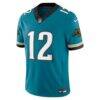 Travis Hunter Jacksonville Jaguars Nike Alternate Prowler Throwback Vapor F.U.S.E. Stitched Limited Jersey - Teal - Side View