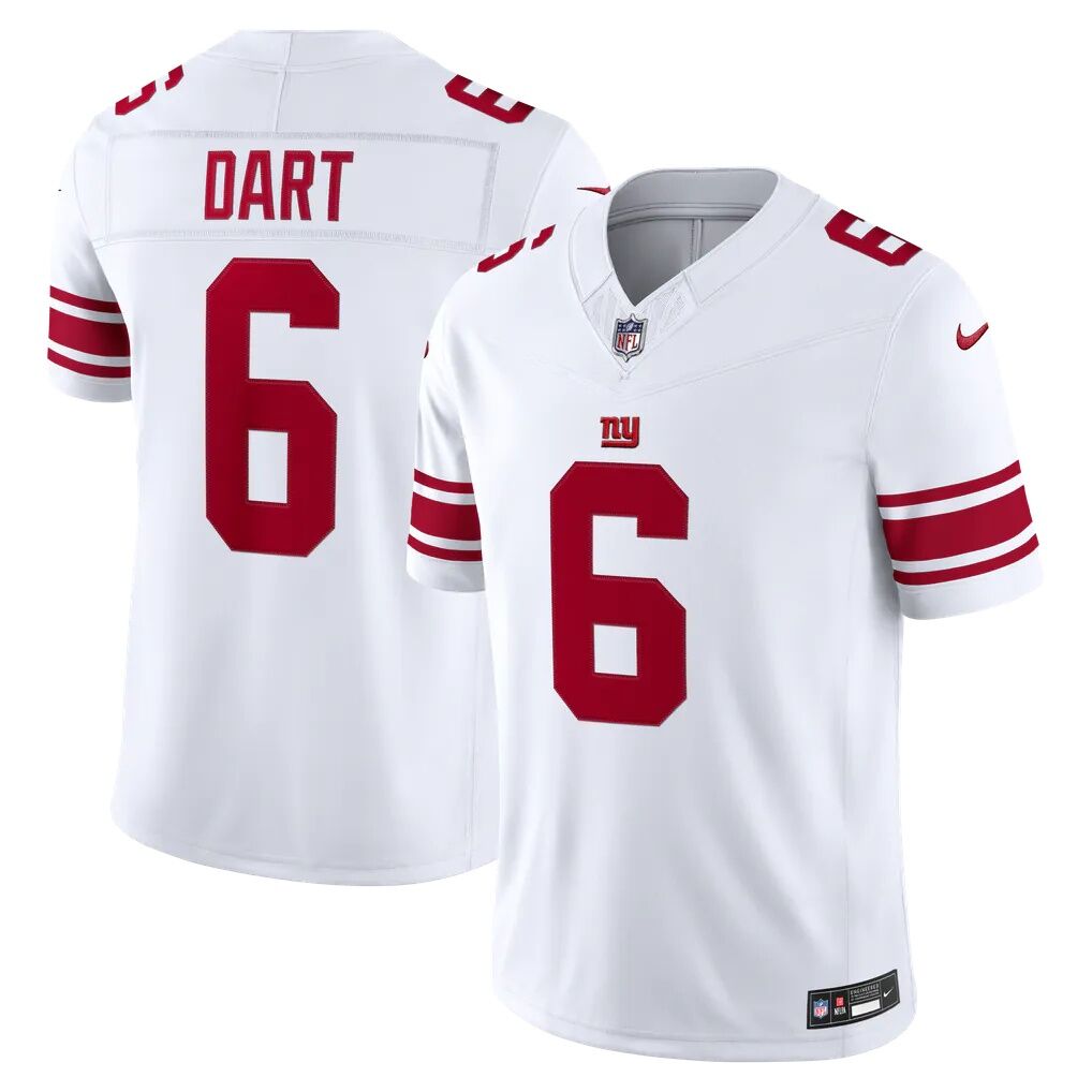 Jaxson Dart New York Giants Nike Vapor F.U.S.E. Stitched Limited Jersey