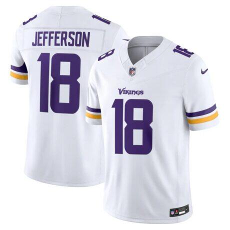 Justin Jefferson Minnesota Vikings Nike Vapor F.U.S.E. Stitched Limited Jersey - White - Front View