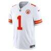 Xavier Worthy Kansas City Chiefs Nike Vapor F.U.S.E. Stitched Limited Jersey - White - Side View