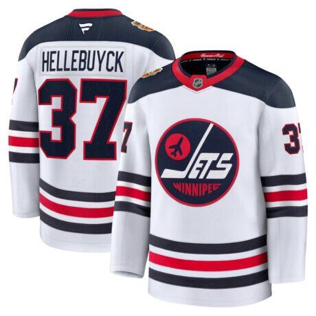 Connor Hellebuyck Winnipeg Jets Fashion7 2026 NHL Heritage Classic Premium Player Jersey - White - Front View