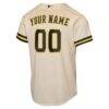 Milwaukee Brewers Nike Youth Home Replica Custom Jersey - Cream - Detail View