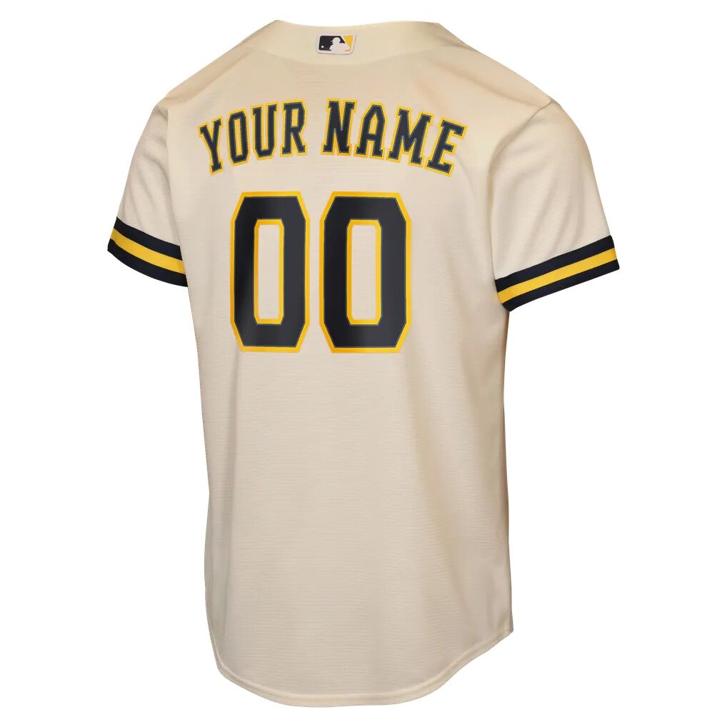 Milwaukee Brewers Nike Youth Home Replica Custom Jersey