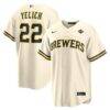 Christian Yelich Milwaukee Brewers Nike 2026 World Series Home Replica Jersey - Cream - Front View