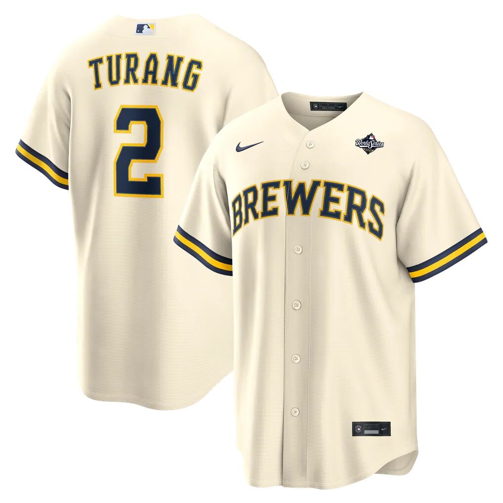 Brice Turang Milwaukee Brewers Nike 2026 World Series Home Replica Jersey