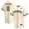 Jackson Chourio Milwaukee Brewers Nike 2026 World Series Home Replica Jersey - Cream - Front View