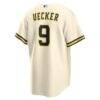 Bob Uecker Milwaukee Brewers Nike Home Replica Jersey - Cream - Detail View