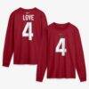 Jeremiyah Love Arizona Cardinals Nike Name & Number Long Sleeve T-Shirt - - Front View