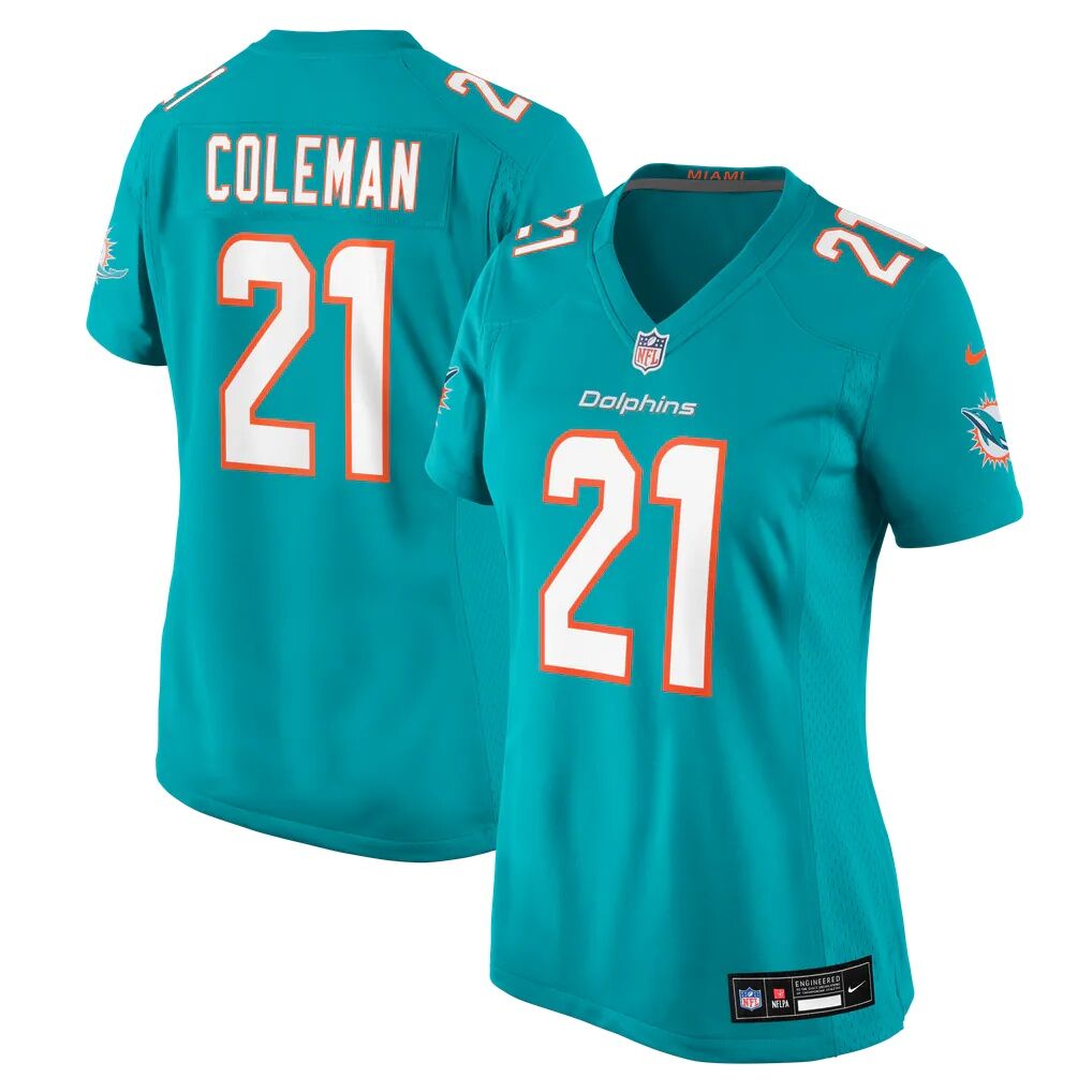 Kevin Coleman Miami Dolphins Nike Women's Team Game Jersey - Aqua