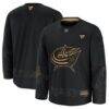 Columbus Blue Jackets Fashion7 2024 Military Appreciation Practice Jersey - Black - Front View