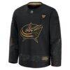 Columbus Blue Jackets Fashion7 2024 Military Appreciation Practice Jersey - Black - Side View